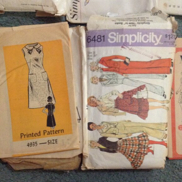 Lot of 14 INCOMPLETE Vintage Patterns, 1940s-1980s - Picture 6 of 7